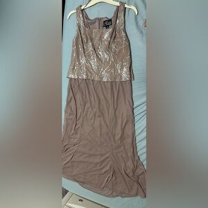 Elegant Tan Skirt with Silver Accents